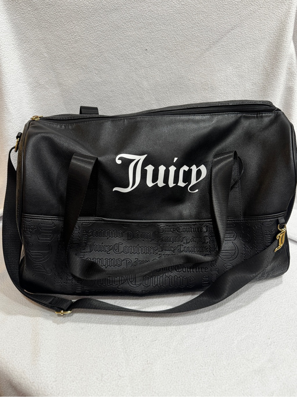 Juicy Couture Black Duffel Bag with White Logo